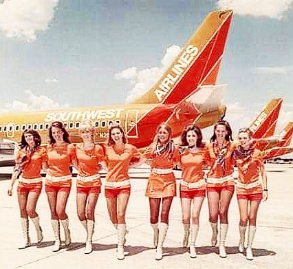 AMuseAway's tweet photo. #TBT Check out the first original flight attendant uniforms for #SouthwestAirlines in the 70s. #Vintage #Travel
.
.
#ThrowbackThursday #FlightAttendant #Flight #Uniform #Boots #HotPants #TravelBlogger #Throwback #TravelThrowback #AMuseAway #Flight #Airplane #Plane #Uniform https://t.co/8HYU3DV5zH