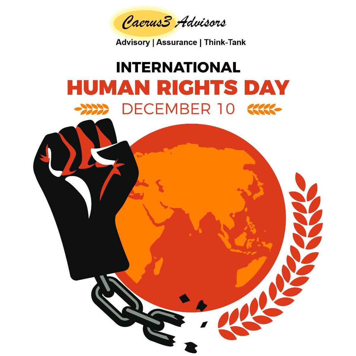 Caerus3T's tweet photo. Today is International Human Rights Day, a day where we pledge to respect the right to live and the right of equity, equality and justice. If you are aware of any issues of violation or need help whether its work place, home or any other drop us an email info@caerus3advisors.com https://t.co/Cqy8Ym8pWO