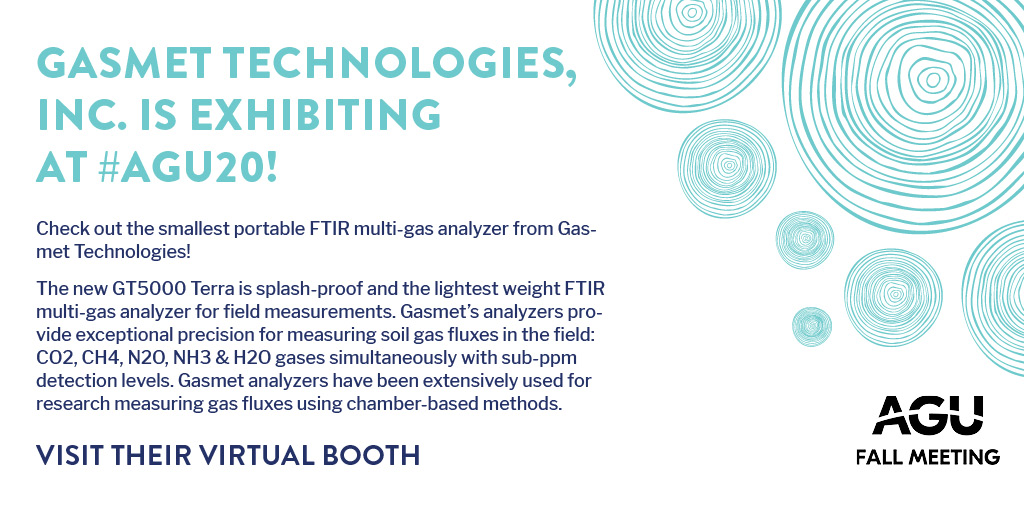 theAGU's tweet photo. Miss wandering around the exhibit hall? You can still visit virtual booths, chat with exhibit teams about their science &amp; products &amp; collect virtual swag! Details for @Gasmet_Tech, @armnewsteam, @ECOTECHACOEM &amp; @usask_water

Go to #AGU20 lobby > Exhibits &amp; Sponsors > Exhibit Hall https://t.co/wHEDgT8ppQ