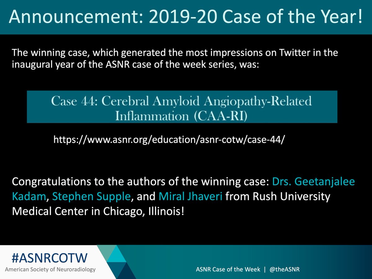 TheASNR's tweet photo. Congratulations to our #ASNRCOTW case of the year winner! Check out the case here: https://t.co/sW95ijrtjm 

Do you have a great case to share? Find out how you can submit here: https://t.co/vDfDr0Xqd2 https://t.co/DMVZd9XIeW