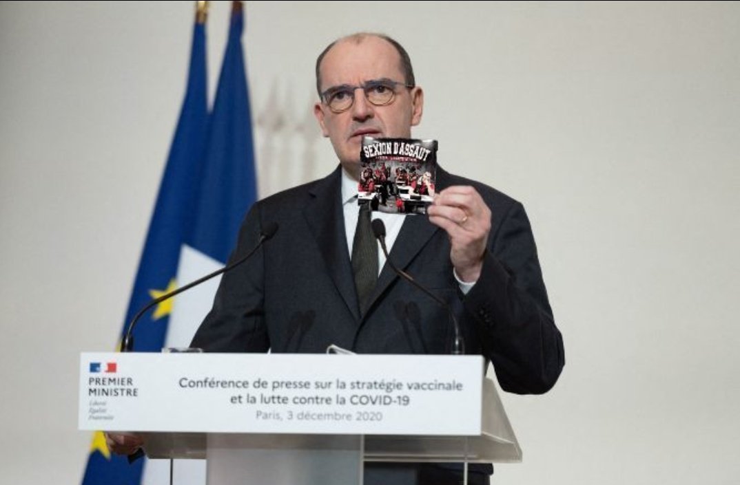 thibabsolut's tweet photo. 🟥 URGENT 
Jean Castex devrait annoncer à 18h une réédition de l'album "l'école des points vitaux" par la Sexion D'Assaut
(Source ministérielle)
#Castex18h https://t.co/ev14c5RqW5