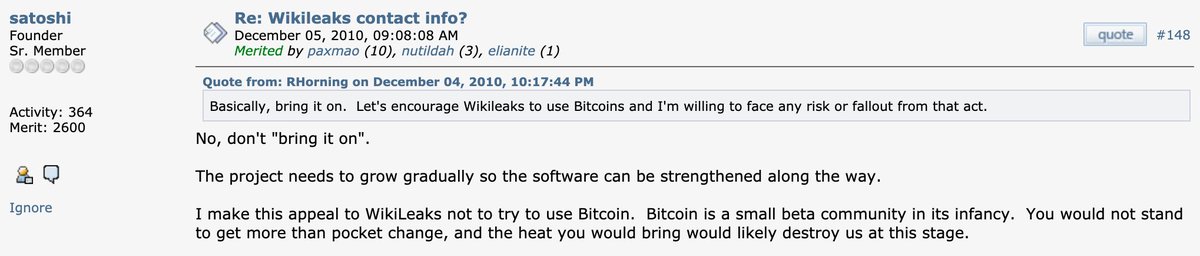 10) Despite the positive review, one Bitcoiner wasn’t a fan. That would be Satoshi Nakamoto, who thought the attention could be catastrophic. He left the BitcoinTalk forum, never to return, the next day. https://bitcointalk.org/index.php?topic=1735.140