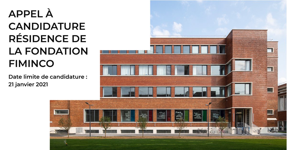 La Fondation Fiminco cherche ses futurs artistes en résidence!
 👫 Artistes plasticiens et visuels de toutes disciplines
👀 Pour une résidence de recherche, de création et de production
⏳ Pendant 11 mois
📍 À Romainville
📧 Deadline : 21/01/21

🔎bit.ly/3qMP36o