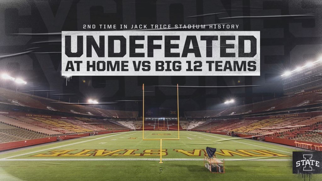 CycloneFB's tweet photo. Iowa State finished undefeated at Jack Trice Stadium vs. conference teams (5-0) for the second time in stadium history. 

🌪️🚨🌪️ https://t.co/TpIcYLNhNo