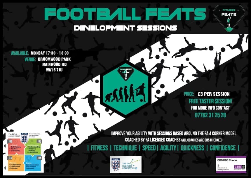 New Football Feats Development Sessions! <a href="/BroomwoodSchool/">Broomwood Primary</a> @GforceCommunity <a href="/AFC_Comm_Sports/">Altrincham FC Community Sports</a>