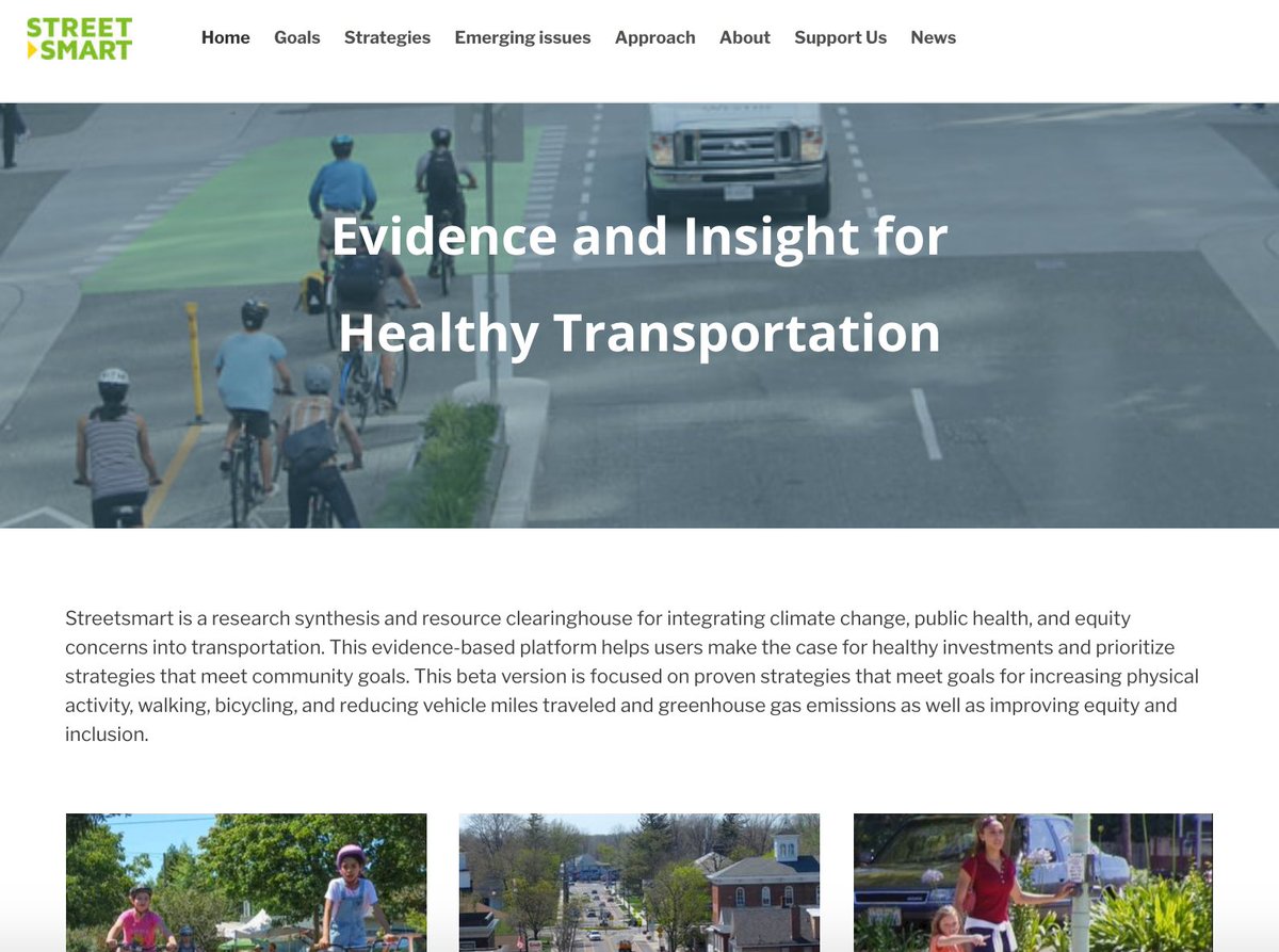 Here is an equity-focused effort led by one of the #PHEAL2020 steering committee members, @portlandkelly &gt; Streetsmart draws from research reviews to identify the proven strategies that meet community goals for promoting multimodal transportation &amp; creating #HealthyCommunities