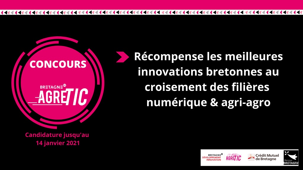 [🏅Concours #AGRETIC ] En raison du contexte sanitaire, les candidatures sont acceptées jusqu’au 14 janvier 2021 ! Ce concours récompensera les meilleures innovations au croisement des filières #Numérique &amp; #Agriculture - #Agroalimentaire. En savoir +👉bdi.fr/fr/landing/par…