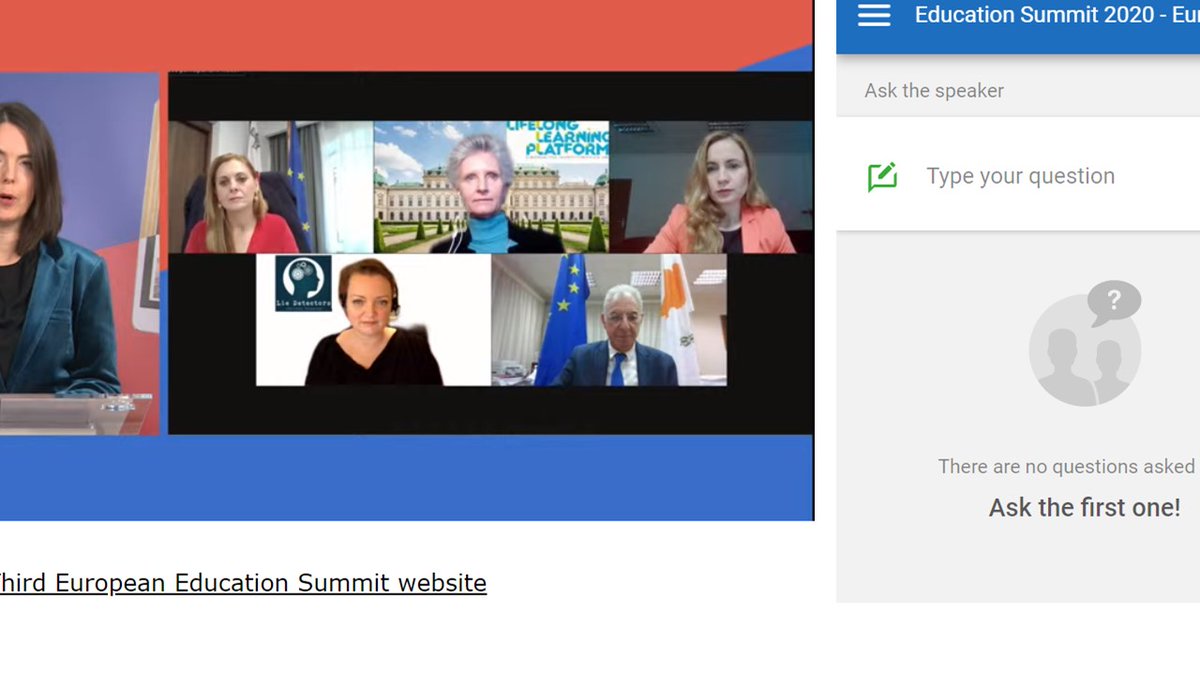 lllplatform's tweet photo. Starting the third high-level panel on the future of #Erasmus+ "Towards a more inclusive, digital and green new Erasmus programme" at #EduSummitEU
#LLLPlatform represented by our President Arja Krauchenberg @arjakr https://t.co/u71pTk8Z8C