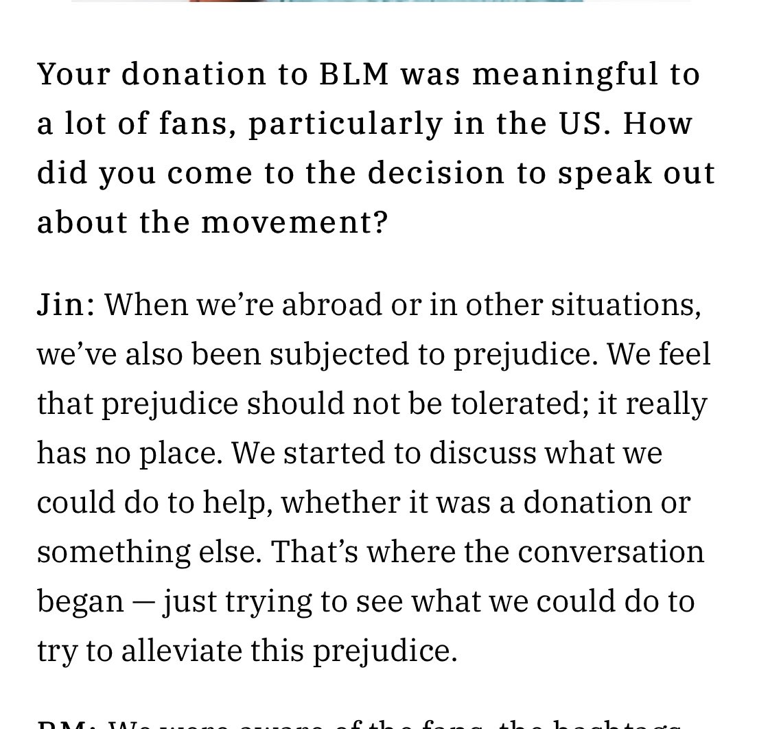 prodK0YA's tweet image. seokjin said that supporting the BLM movement was not about politics but about believing that everybody deserves respect... and that prejudice should never be tolerated and has no place in the world... i love him