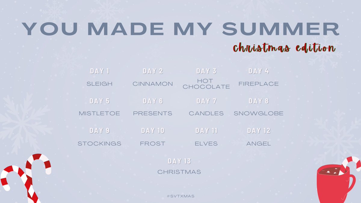Presenting 13 Days of Seventeen!❄️

A Christmas drabble event for SVT because we all need a good reason to procrastinate writing our actual fics😂🎁

Read on for more information!⬇️