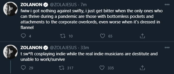 ...ugh, now this is the sort of messy conversation that's probably worth having, because it's not like Zola Jesus is precisely wrong, but this is one of those cases that are layered and complicated (short thread ahead...)