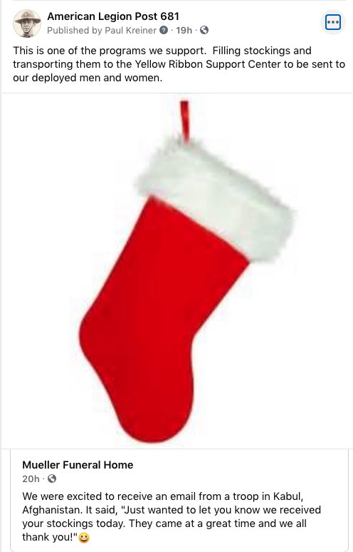 Thank you to @VikingDiff staff and students that contributed items for the “Stocking for the Troops” campaign. As you can see from this post (picture) the stockings landed and the troops are appreciative. #vikingdiff