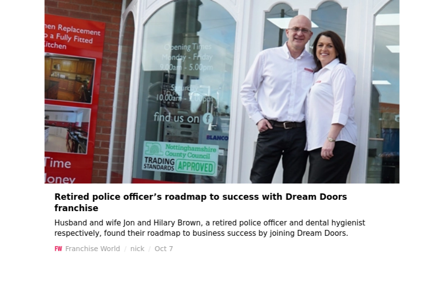 MayfairFranchis's tweet photo. Retired police officer’s roadmap to success with Dream Doors
https://t.co/X1xpvbW8DT
#franchise #franchising #franchisee #franchisor #franchiseconsultany #mayfairfranchise #multifranchise #ukfranchise #ukbusiness #franchiseowner #multidevelopment https://t.co/jTbOZjrYa5