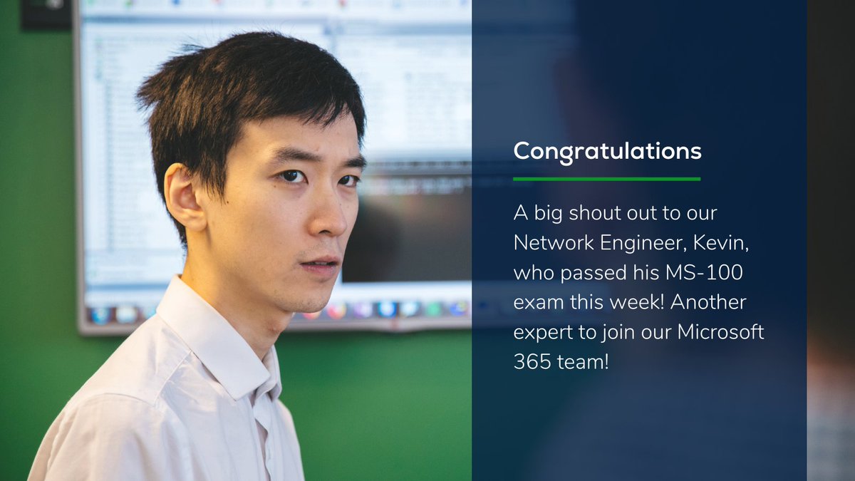 StripeOlt's tweet image. ๐ Employee Appreciation Post ๐
A congratulations is in order for Kevin passing his MS-100 exam this week! ๐
#MicrosoftExperts #EmployeeAppreciation