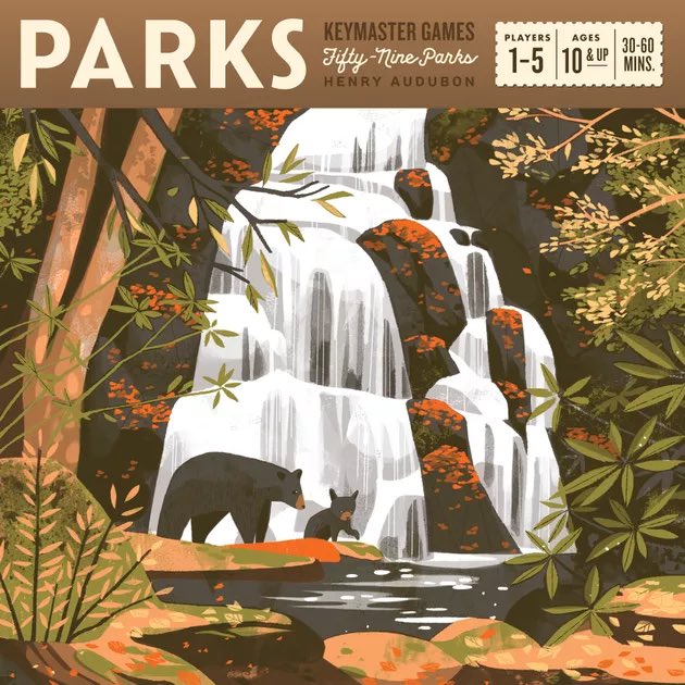 Day 10: Parks (tabletop game)Yes, I put a board game on my list of media, I like board games! Parks is a both a very fun and balanced resource management game and a rather beautiful project. Essentially all the players are on a trip through the US, visiting real National Parks.