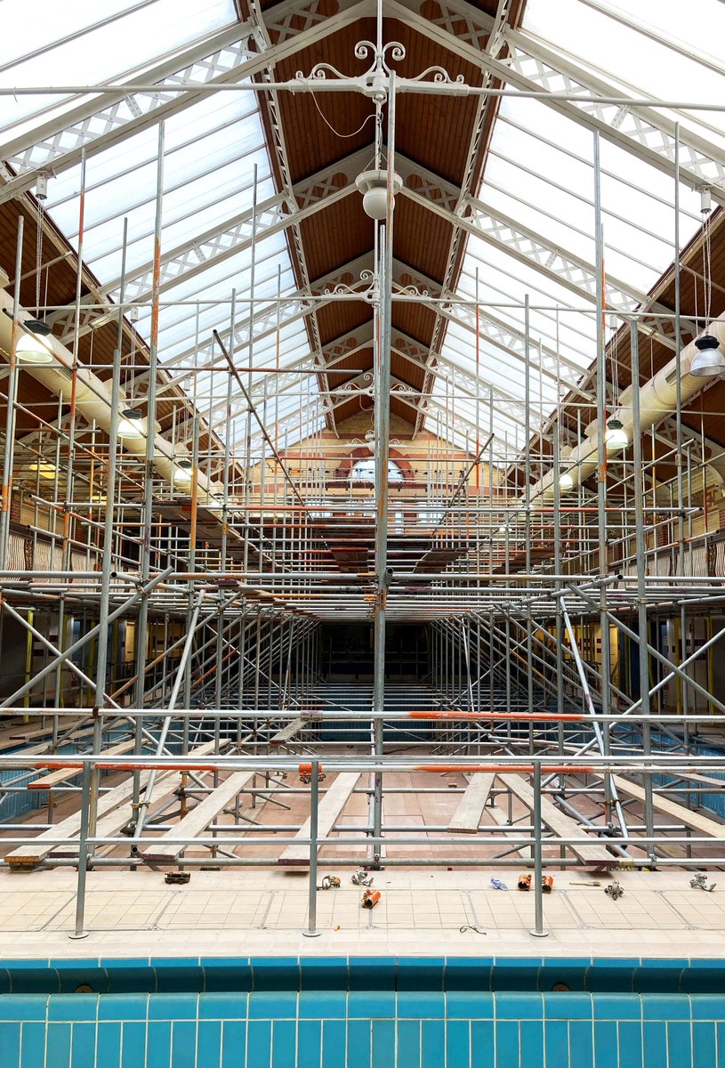 Birdcage scaffolding has been erected in the poolhall at Beverley Road Baths ahead of internal works commencing ! <a href="/Hullccnews/">Hull City Council</a> <a href="/EsteemHull/">Esteem Hull</a> <a href="/hobsonporter/">Hobson & Porter</a> <a href="/riba_humber/">Humber Architectural Association</a> <a href="/RIBAYorkshire/">RIBA Yorkshire</a> <a href="/Lincoln_So_Arch/">Lincolnshire Architects</a>