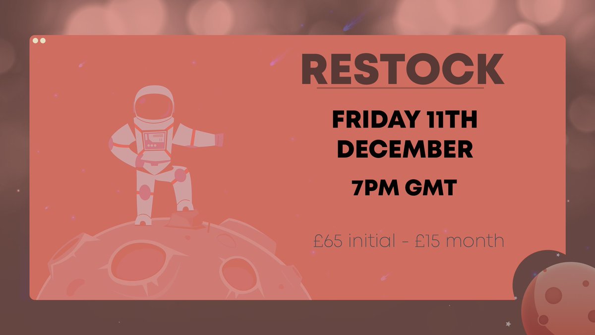 🚨 LunaRaffles Restock 🚨 

We’ll be restocking some limited LunaRaffles copies tomorrow at 7pm GMT! ⏰ 

Method - 1 hour raffle 
Pricing - £65 initial (£15 Monthly)

Let’s celebrate with a giveaway! 🥳

RT + Tag 1 Friend for the chance of winning a FREE copy! 🧡