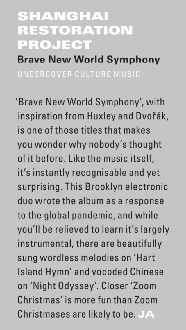 Thanks <a href="/ElectronicMagUK/">Electronic Sound</a> for the nice review of our new album Brave New World Symphony! Wonderful design as always.