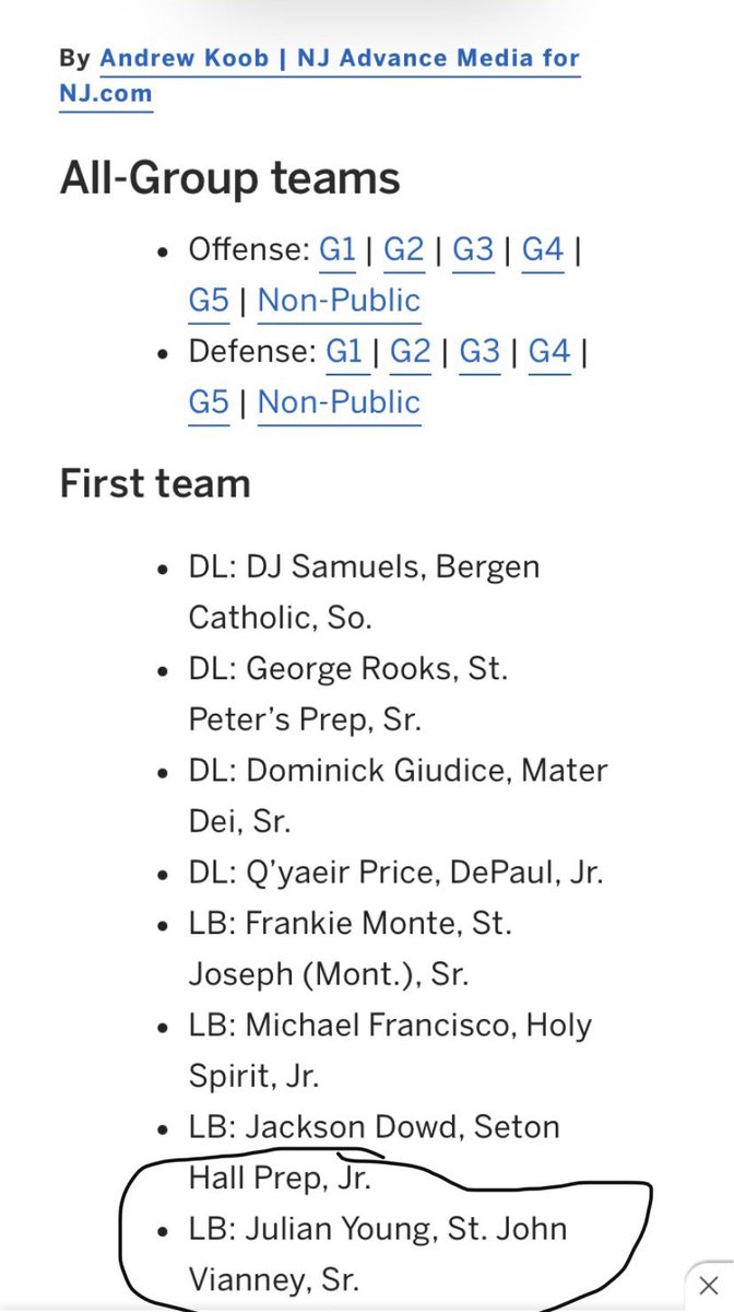 Julian C Young Also Blessed To Be Named 1st Team All Groups Non Public Coach Papcun Edtherock35 Sjvlancersfb Essasportsperf1 Julian C Young Also Blessed To Be Named 1st Team All Groups Non Public Coach Papcun Edtherock35 Sjvlancersfb Essasportsperf1