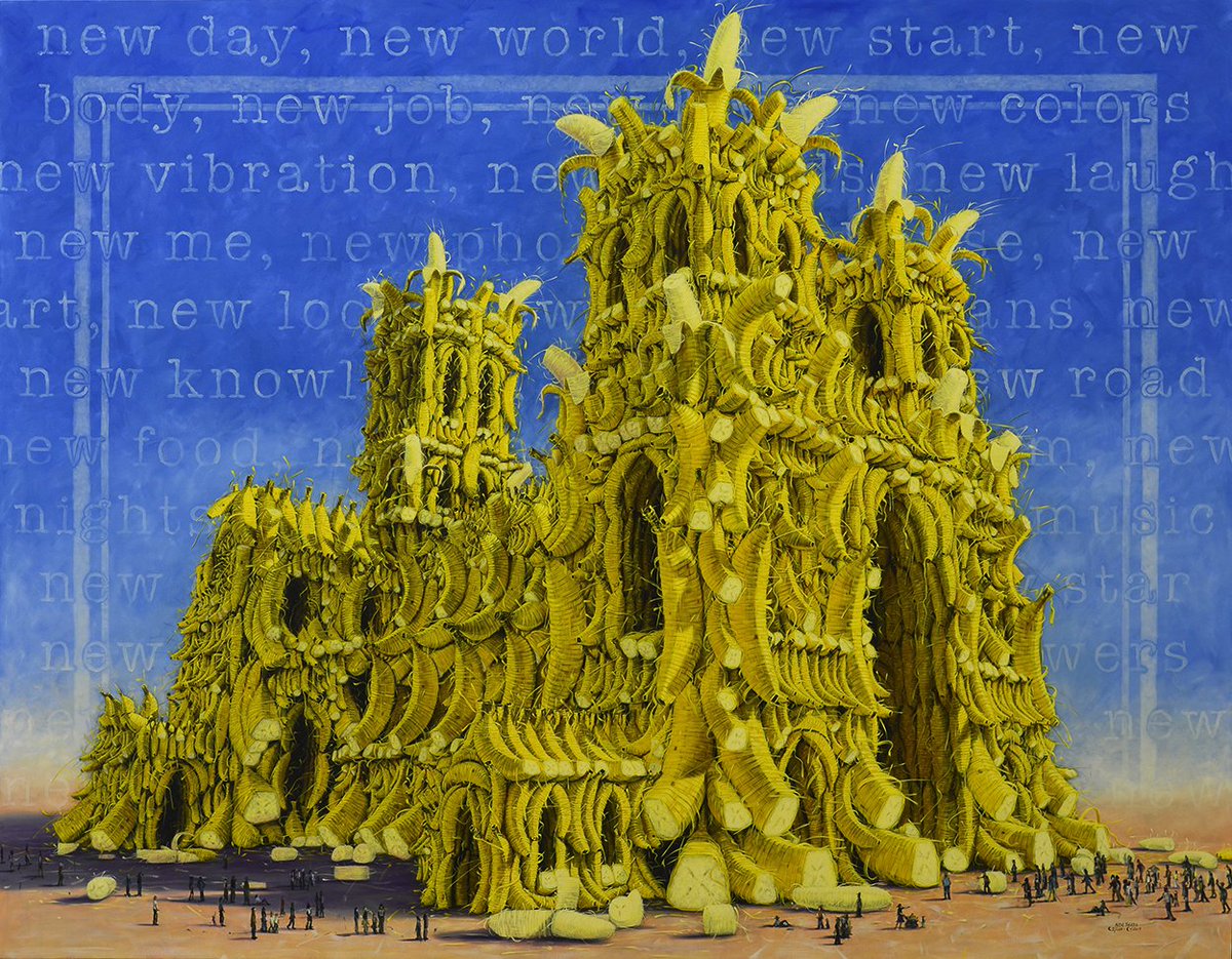 nettculture's tweet photo. Amazing paintings from Atlanta based artist Alexi Torres at https://t.co/hkrPWhdEcT "Banana Cathedral", oil on canvas, 84 x 108", 2019, © Alexi Torres #art #AlexiTorres #painter #paintings #Atlanta #BananaCathedral https://t.co/wp6ZludXzd