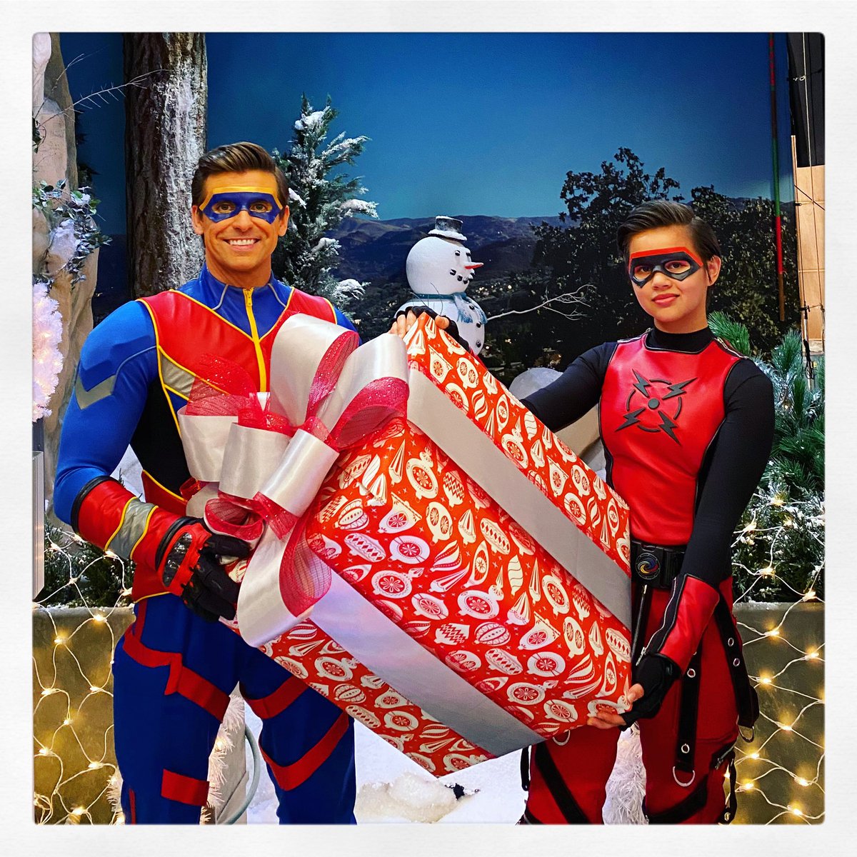 cooperbarnes's tweet photo. Merry DangerForceMas! 🎁 Also, Happy First Day of DangerHanukkah! 🕎 Check out our holiday special this Saturday at 8! @nickelodeon #DangerForce https://t.co/FWz7vE9CSd