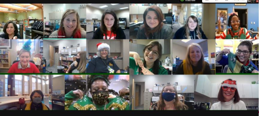 Happy Holiday's from your favorite librarians!  <a href="/TCSBoardofEd/">T🍏S Board of Ed</a> @ezigbo_  #LibrarySquad <a href="/library_k8/">Kate Garrett</a> <a href="/Meg_DaLibrarian/">Meagan Davis Hudson</a> <a href="/gtidwell1/">Georgia Tidwell</a>