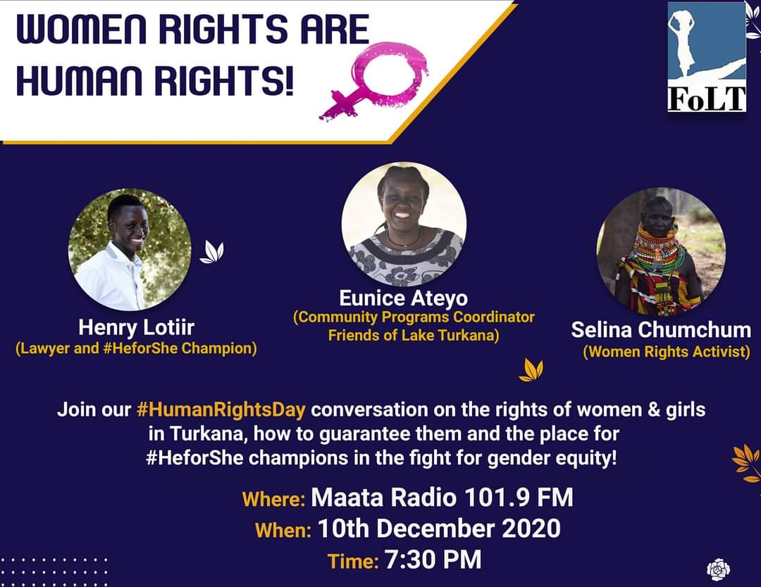 Tonight 😍.
Tune in to Maata Radio at 7:30p.m. We are discussing the rights of girls and women in Turkana.
#HumanRightsDay
#16DaysofActivism2020