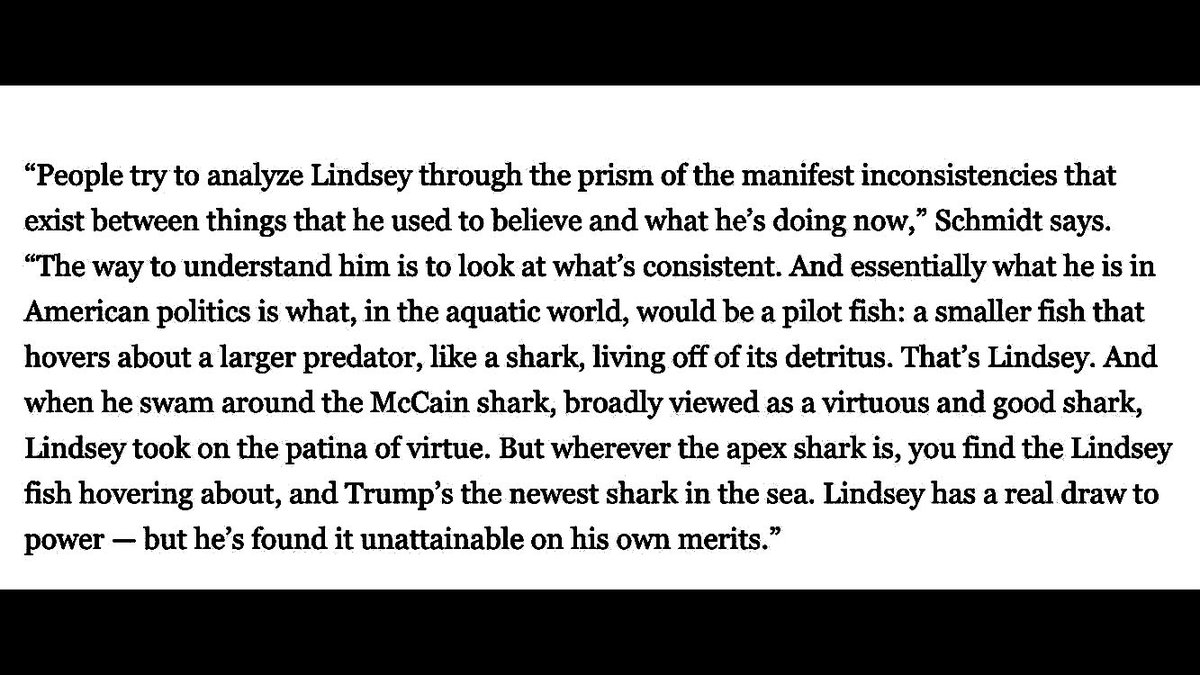 BigBlueWaveUSA's tweet photo. #LindseyGraham defined by #SteveSchmidt.
(If Dems sweep GA & take the Senate, will #LadyG “hover about” #ChuckSchumer & become respected) #PilotFish
#SteveSchmidt: https://t.co/mHkQR85Fsp