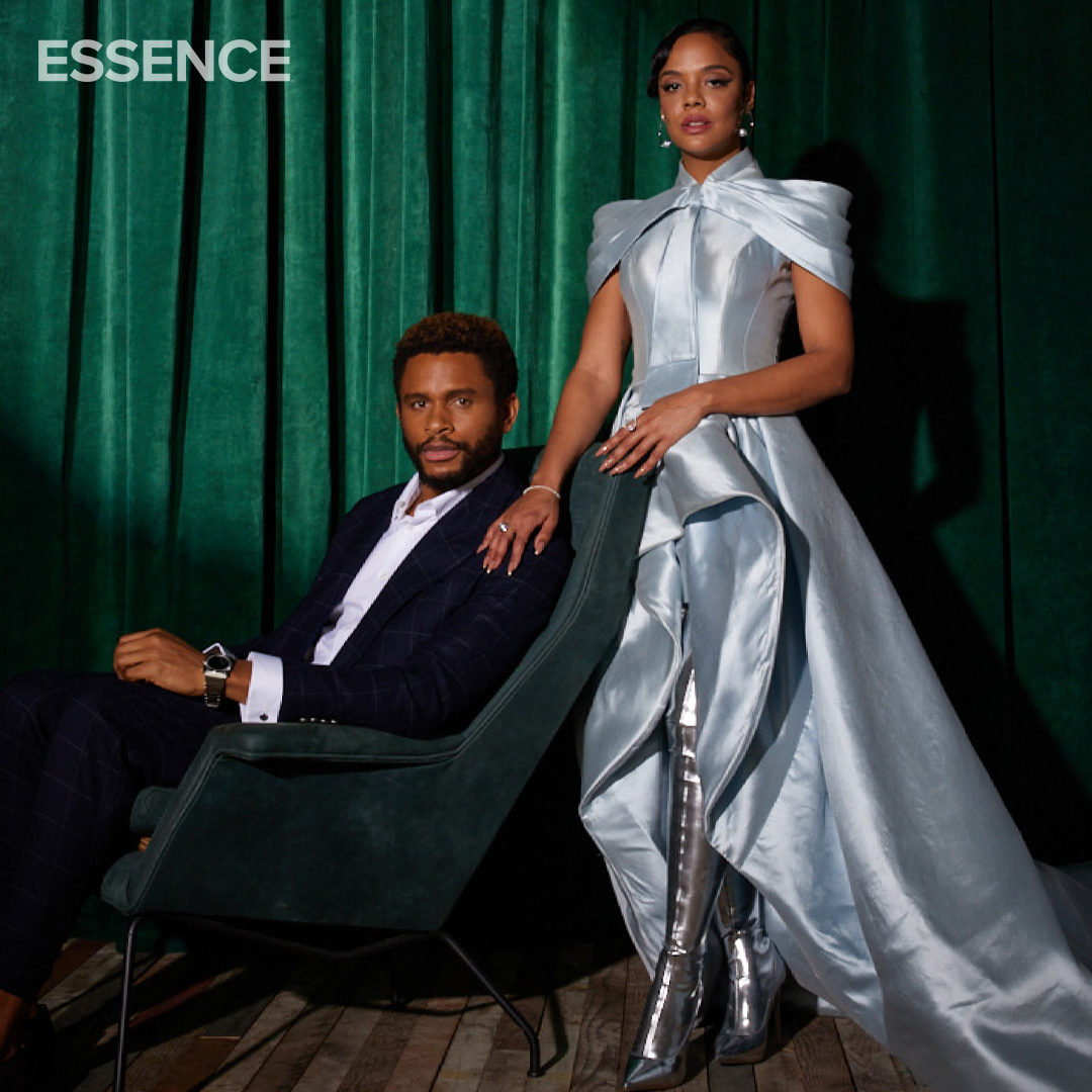 Essence's tweet photo. NEW COVER ALERT! Our new digital issue features "Sylvie's Love" co-stars @TessaThompson_x and Nnamdi Asomugha in a dreamy ode to '50's glamour and romance. 👆🔗 in bio for the full cover story. #ESSENCE50 https://t.co/h0fcw7d6sA