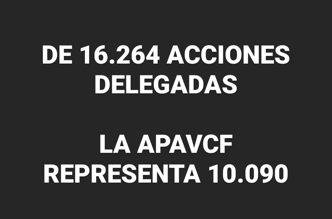 apavcf's tweet photo. #juntaVCF | Gracias una vez más a todos los socios y accionistas que han confiado y confían en una asociación que no vende humo, y que trabaja por el beneficio del pequeño accionista desde hace 20 años. https://t.co/rf4Q54bzC5