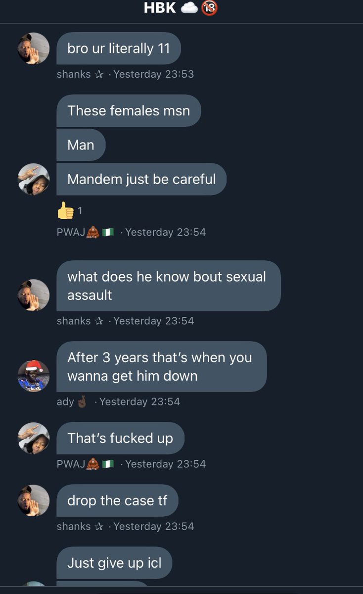 MadeShame's tweet photo. Guys a friend is in this GC. I have his Login details and happened to come across this. Thought I would share to show you guys how evil and disgusting boys of our generation are today. Imagine the pain she has gone through only for people to comment this. https://t.co/p47LcuwpMt