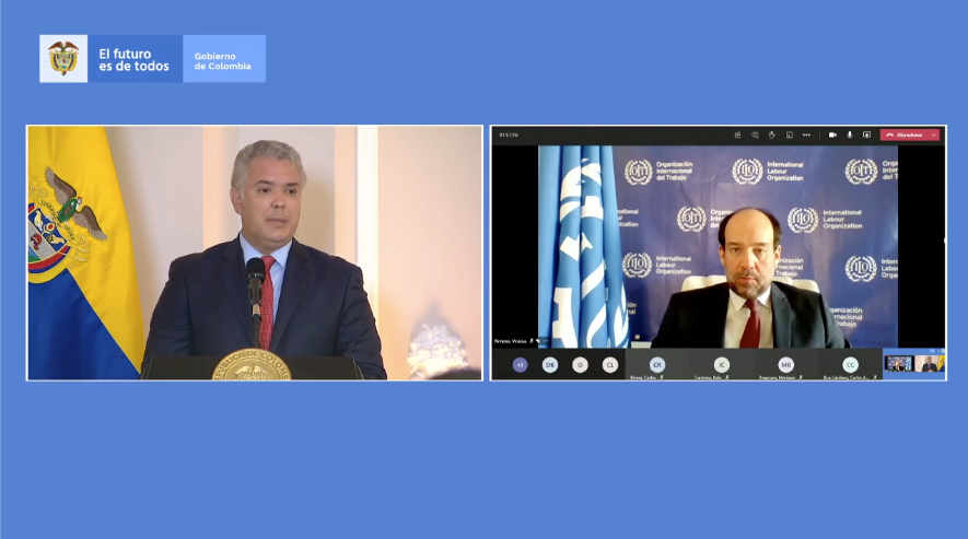 OITAmericas's tweet photo. Hoy en lanzamiento #PNAEmpresasyDDHH Colombia con Presidente @IvanDuque participó @vinciuscp Director Regional de #OIT. Plan cuenta con apoyo @OECD_BizFin @ONUHumanRights @OITAmericas @UEenColombia a través de Proyecto #CERALC

Más info: https://t.co/d33kmlwZ5t https://t.co/JEyhCJXVXi