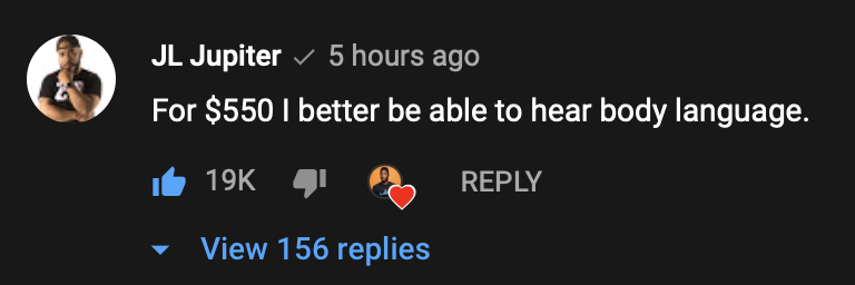 MKBHD's tweet photo. I have been thoroughly entertained by these comments on the AirPods Max unboxing video all day 😅 https://t.co/B9a4XEzPYA