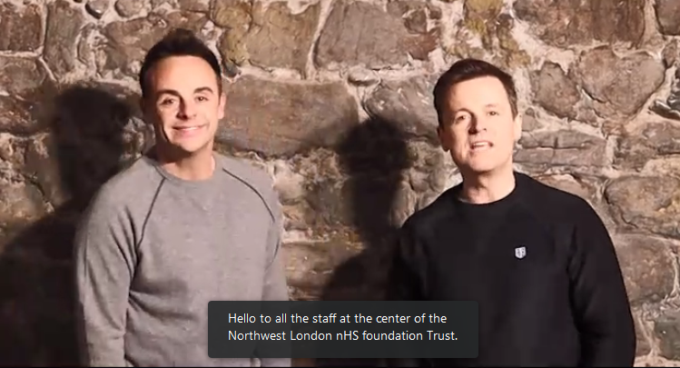 waddington_mike's tweet photo. Happy Christmas and THANKS to the #OCParty from Ant & Dec and Marc Almond - brilliant @CNWLNHS https://t.co/iK9xbkkSnD