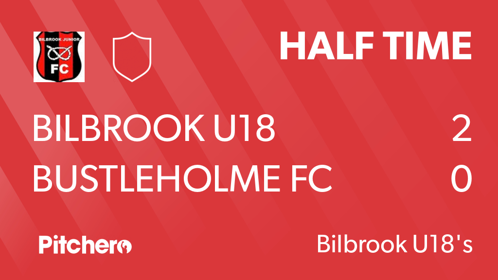 HALF TIME: Bilbrook U18 2 - 0 Bustleholme FC
#BILBUS #Pitchero
bilbrookjunior.co.uk/teams/232139/m…