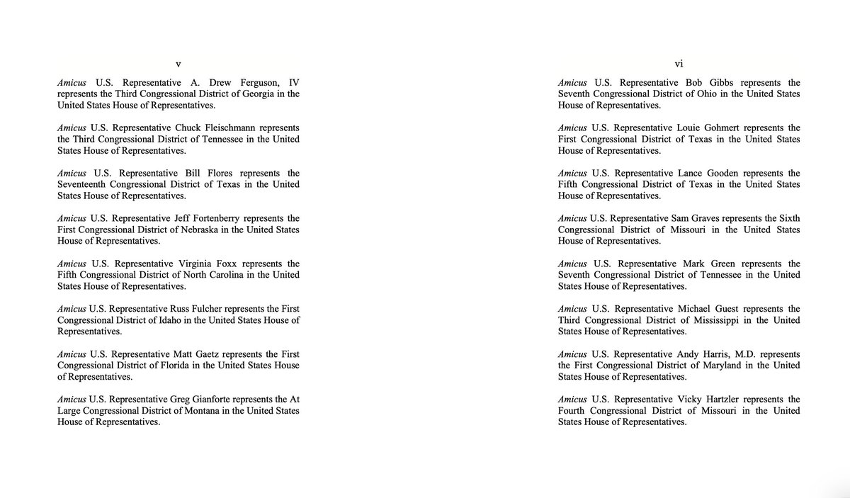 JUST IN: New amicus brief from 106 Republican House members in support of Texas' bid to overturn President-elect Joe Biden's win in the Supreme Court. Here they are