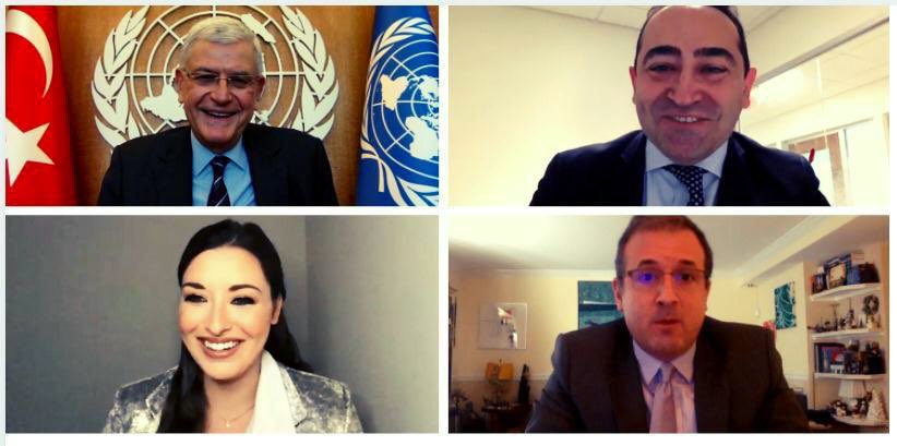 volkan_bozkir's tweet photo. 1) It was a pleasure to speak at the webinar on the importance of multilateralism, organized by “Stimson Center” and “Turkish Heritage Organization &amp; answered the questions asked by the participants..@stimsoncenter @turkheritage @ALICINAR #UNGA75 🇺🇳🇹🇷 https://t.co/XbQiK20szu