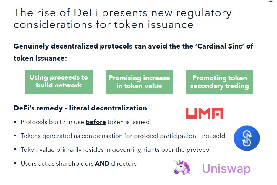 6/ Regulators largely focused on token issuance and token markets, with decentralization as a key theme