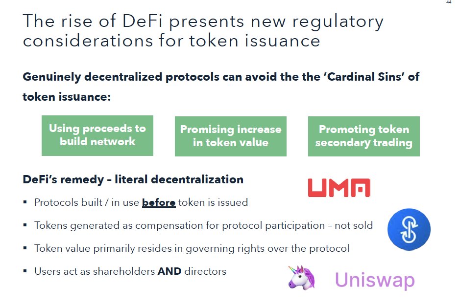 6/ Regulators largely focused on token issuance and token markets, with decentralization as a key theme