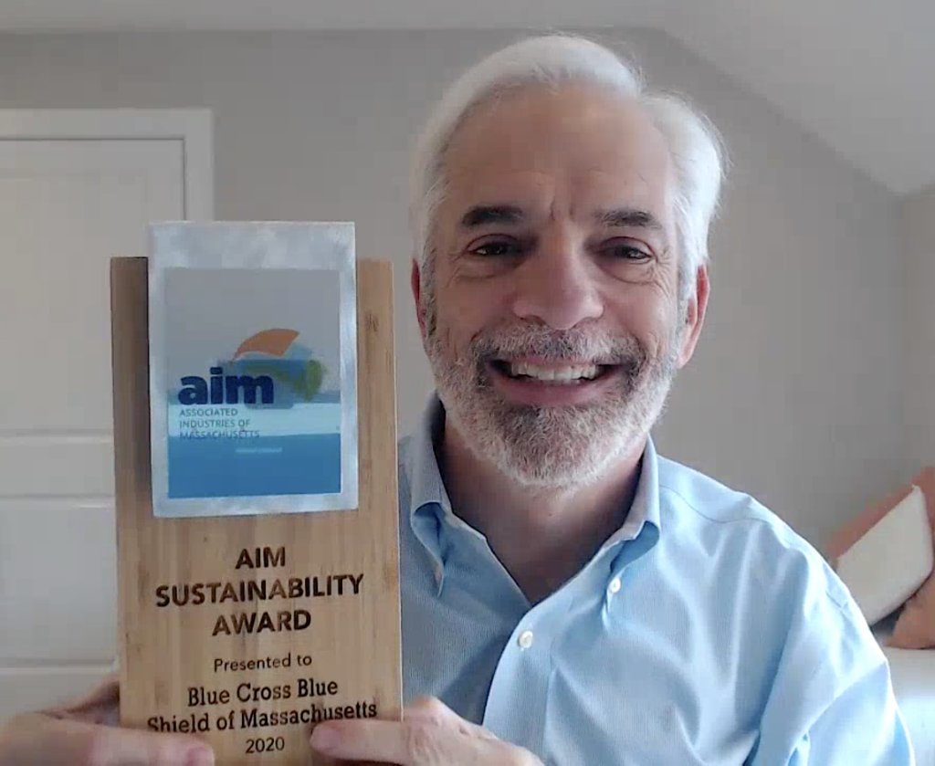 We're proud to receive the 2020 <a href="/AIMBusinessNews/">AIM</a> Sustainability Award for excellence in environmental stewardship. Environmental health is essential to community health &amp; we're committed to making a positive environmental impact. <a href="/BCBSMA/">Blue Cross MA</a> spr.ly/6013HOrxd