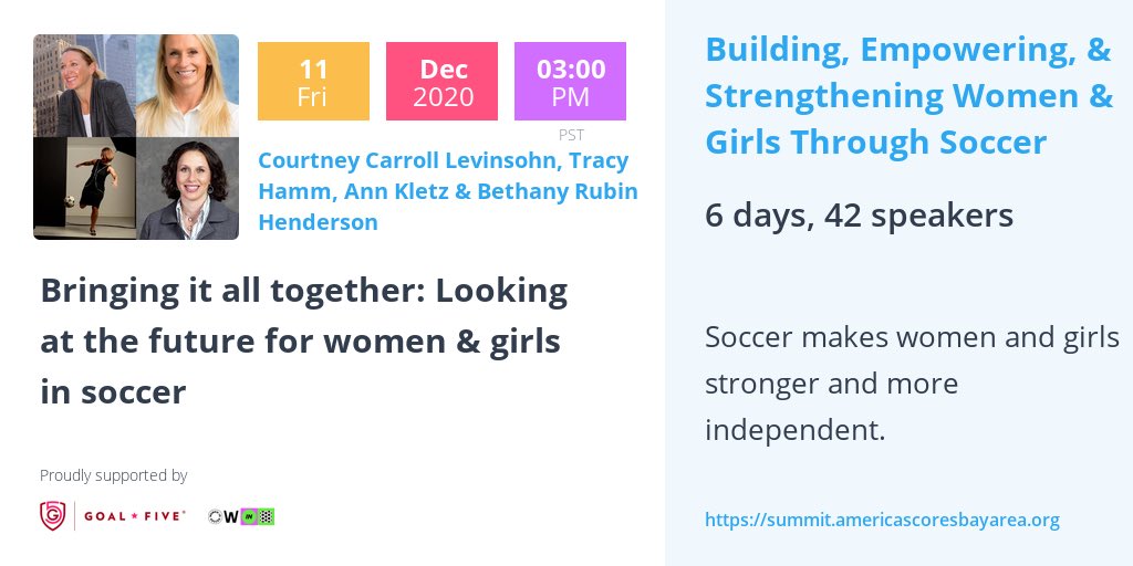 Join me tomorrow at 3pm PST at the @americascores summit with these other amazing women. THE FUTURE IS EQUAL.