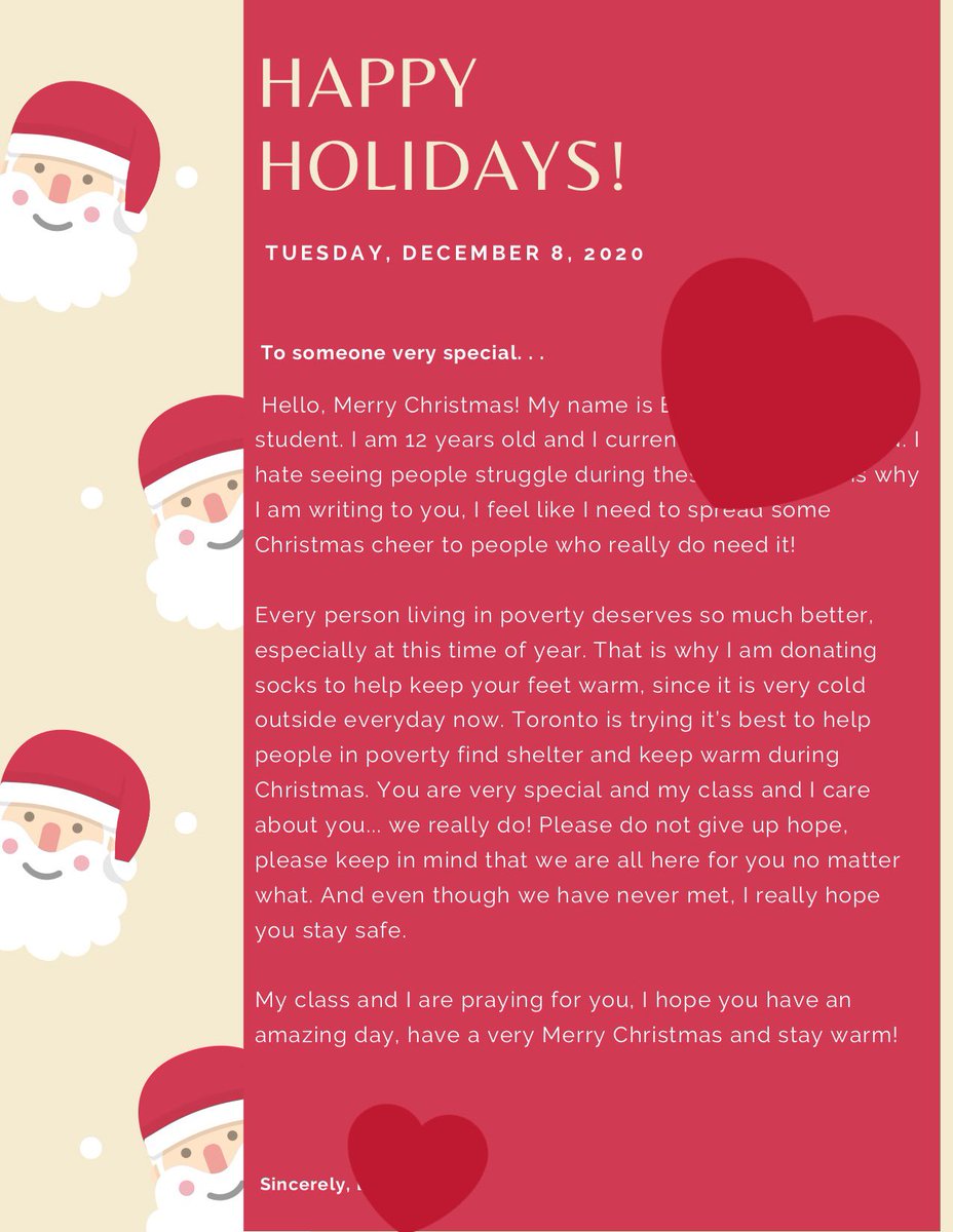 Miss_C_Lake's tweet photo. We have started the publishing phase of our letters. These letters are being sent to @Indie88Toronto, who will be sharing them with the homeless communities in Toronto. For every letter submitted by students, I will donate $1 to @socks4soulsca as part of our Advent Initiative π https://t.co/ttxQyPms89