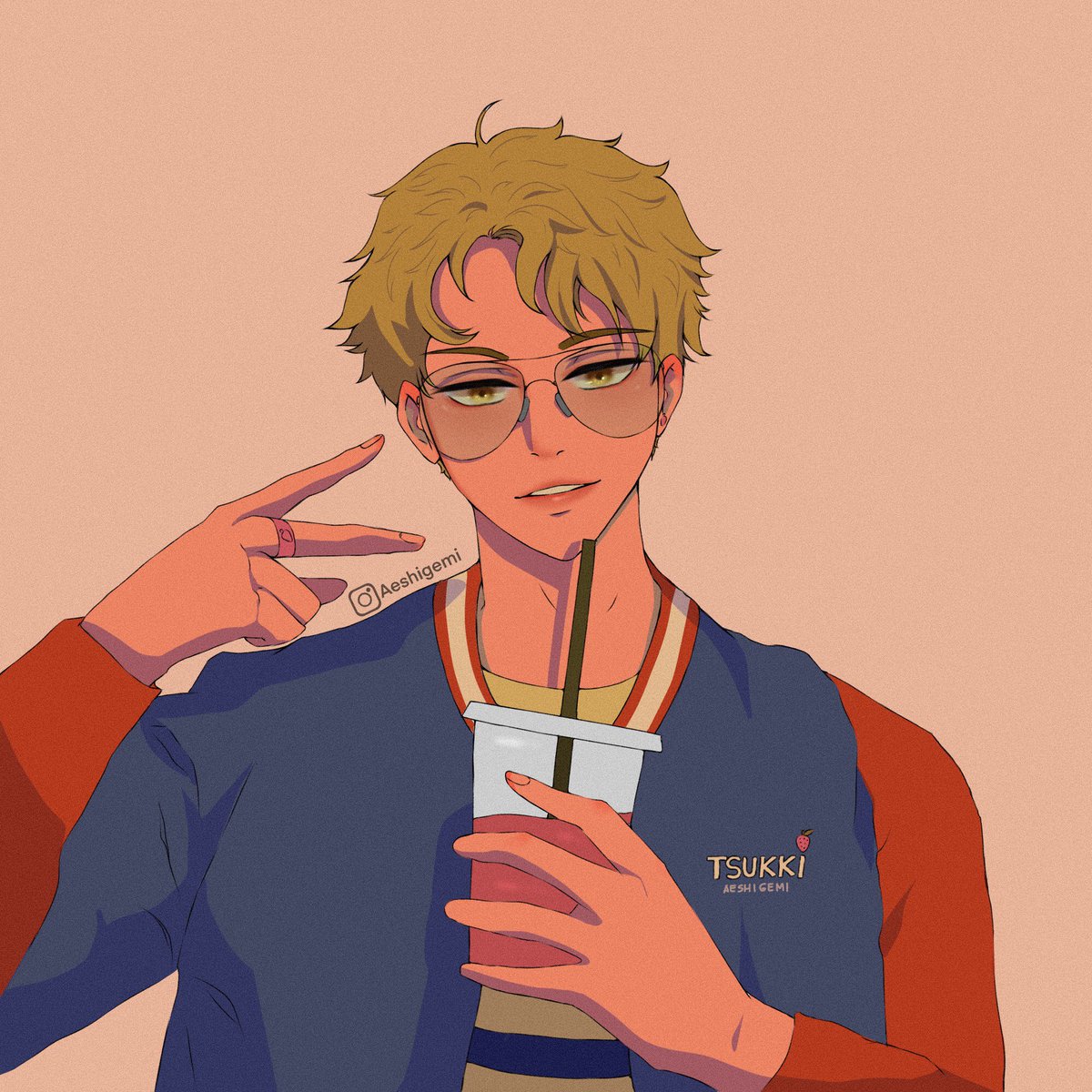 「Tsukki but in retro style ✨ 」|aeshi 🍙 commission OPENのイラスト