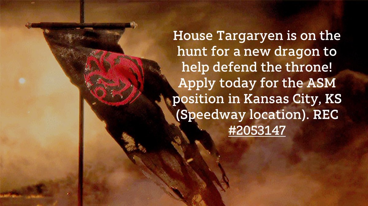 KCWTargaryens's tweet image. 🚨🚨ASM OPENING🚨🚨

House Targaryen is hiring!! We need another dragon to join the ranks and help defend the throne! Apply today and start 2021 out right!

#BreakTheWheel #westsidebestside #KAMOElite👑 #OneTeamToRuleThemAll

@H4N1KO @Woody0709 @BrandonClaybern @AlysonWoodard