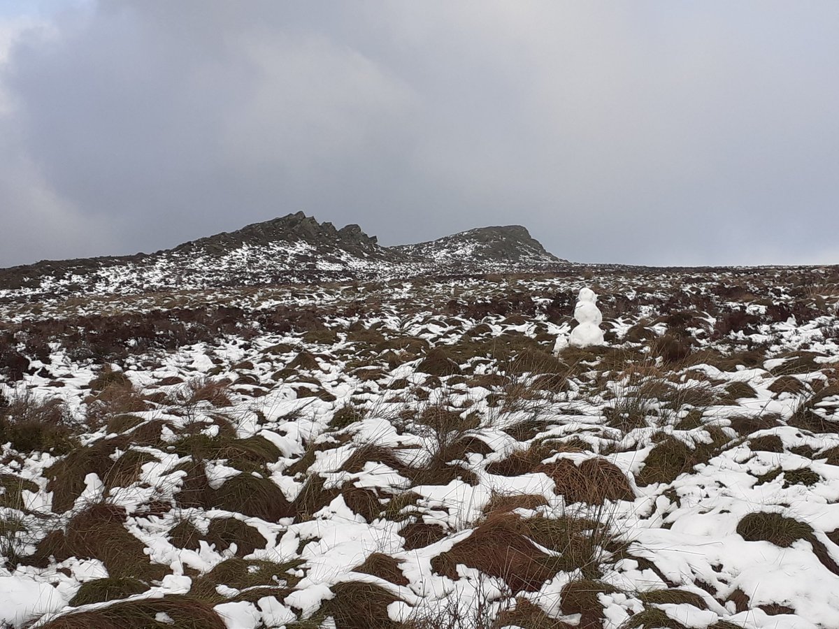 Spot the lonely snowman on the Staffordshire moors last week