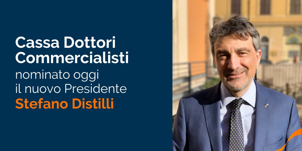Cassa_CDC's tweet photo. Stefano Distilli è il nuovo Presidente della Cassa #DottoriCommercialisti raccogliendo il testimone di Walter Anedda con il quale ha fortemente condiviso insieme agli altri consiglieri il lavoro nel mandato precedente. https://t.co/ZwsollwZzw https://t.co/gllCoLlbvX