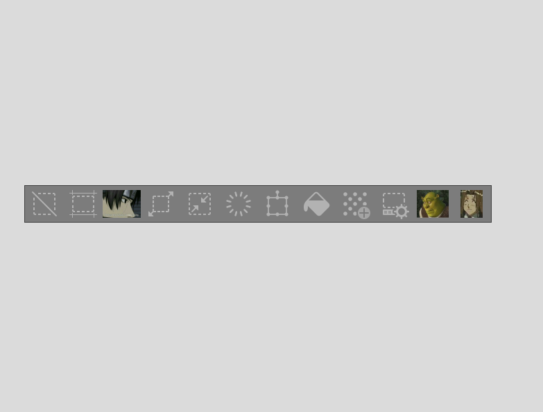 kloysius's tweet photo. i found out that you can make ur own icons for the clip studio selection launcher so now whenever i need to flip my selection horizontal i click shrek https://t.co/Zf0uUwW6LX