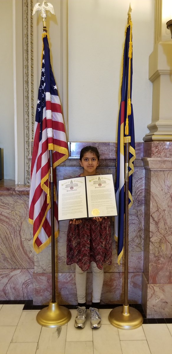 @Madhvi4EE is one of the Coalition's 8 honorees. The 8YO founder of Madhvi4EcoEthics is an advocate fighting climate change  & protecting ecosystems. She has worked with Congressman Perlmutter & Gov’s Hickenlooper & Polis to declare April Styrofoam Pollution Awareness Month.