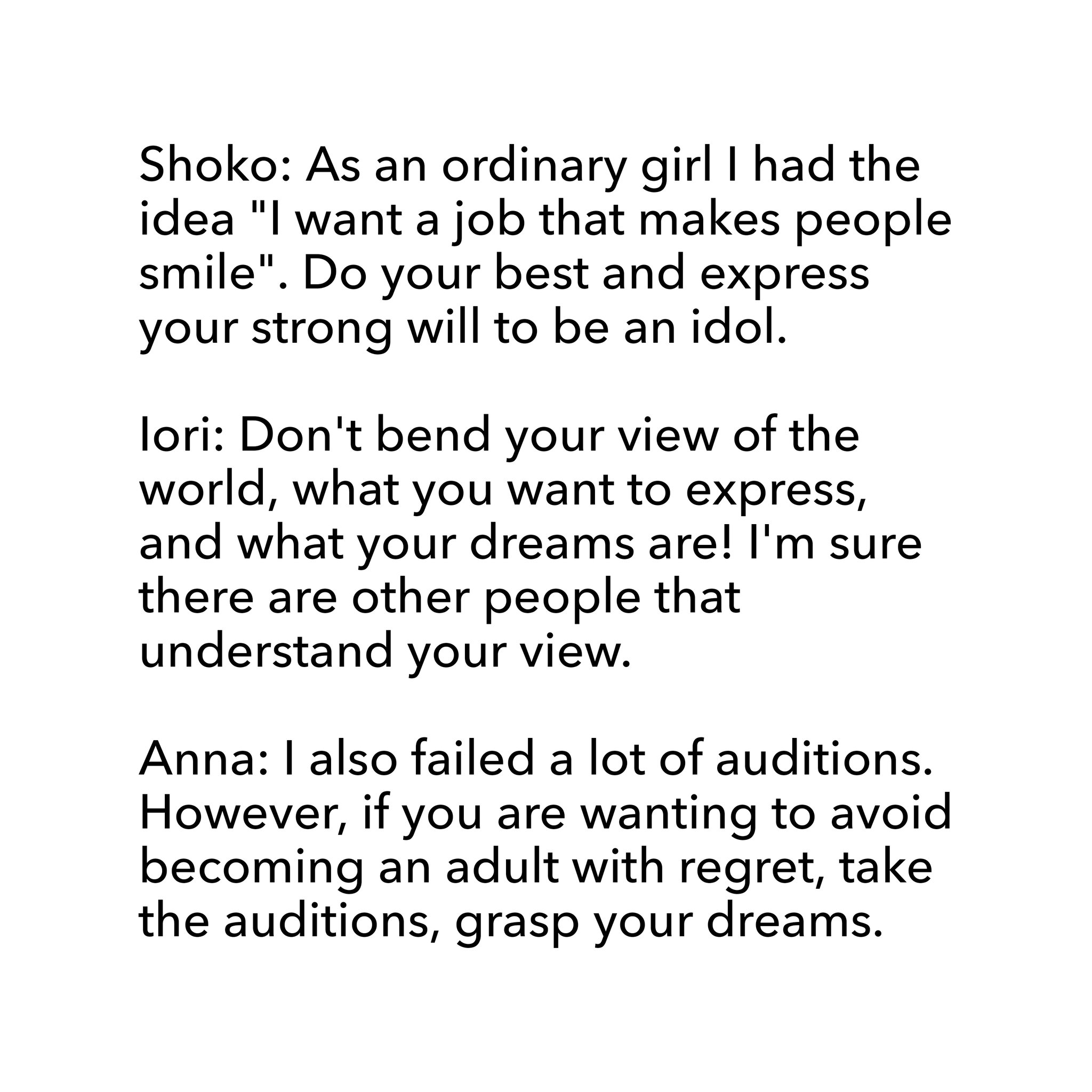 for イコラブ on Twitter "[ENG] I want to an idol! any words of