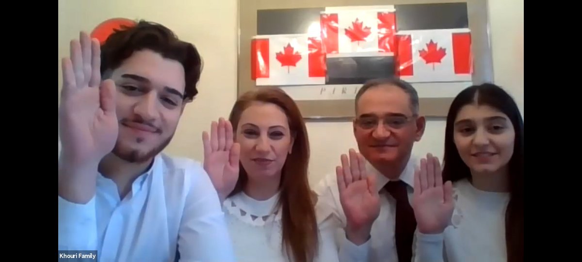 CitImmCanada's tweet photo. 29 candidates from 11 families who came to 🇨🇦 as part of Operation Syrian Refugees became #NewCanadians this morning in a citizenship ceremony with Minister Mendicino. Congratulations to everyone and welcome to the Canadian family!🎉🍁 #MyCitizenship https://t.co/hAsVZwcOdA
